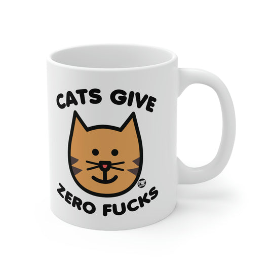 CATS GIVE ZERO FUCKS COFFEE MUG