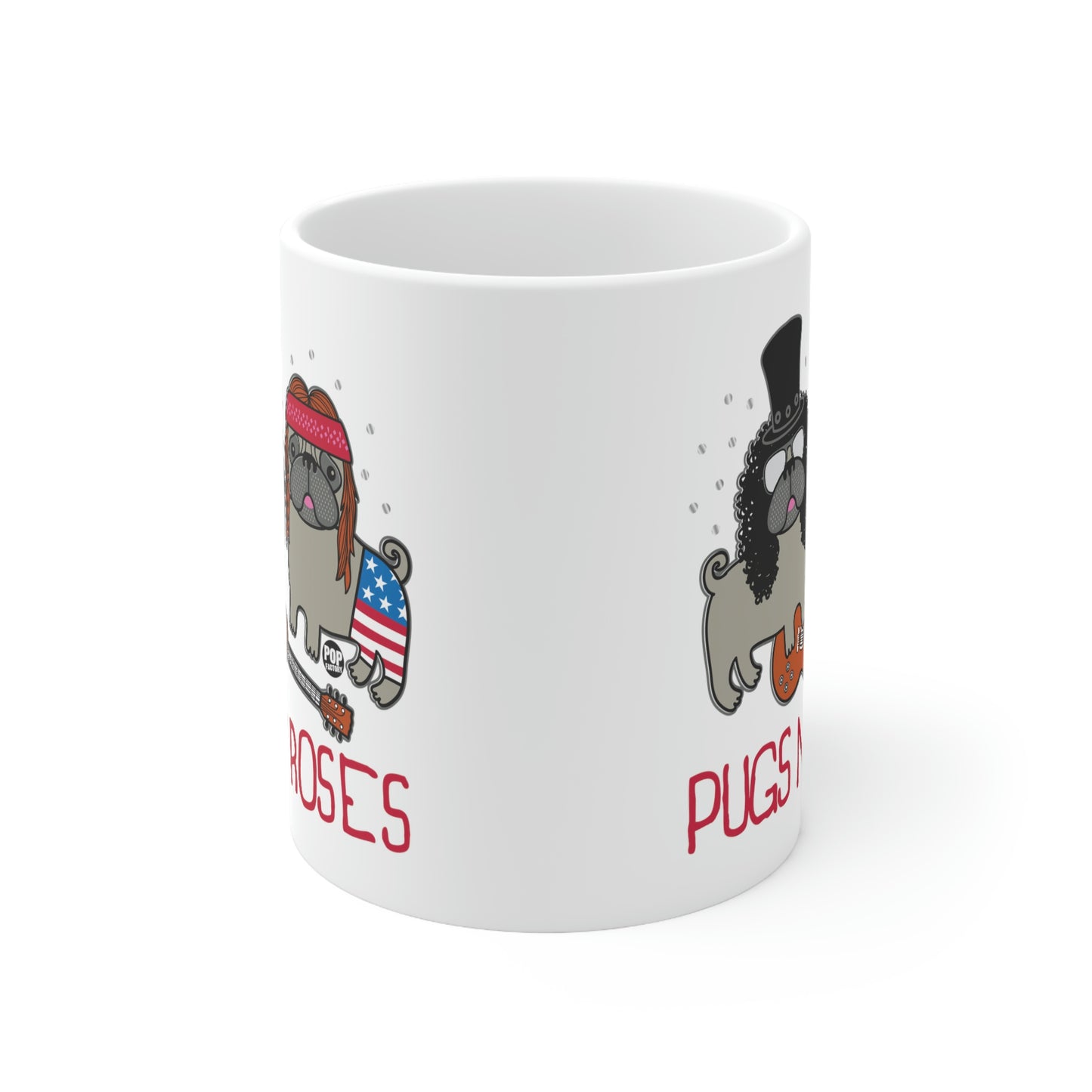 PUGS AND ROSES COFFEE MUG