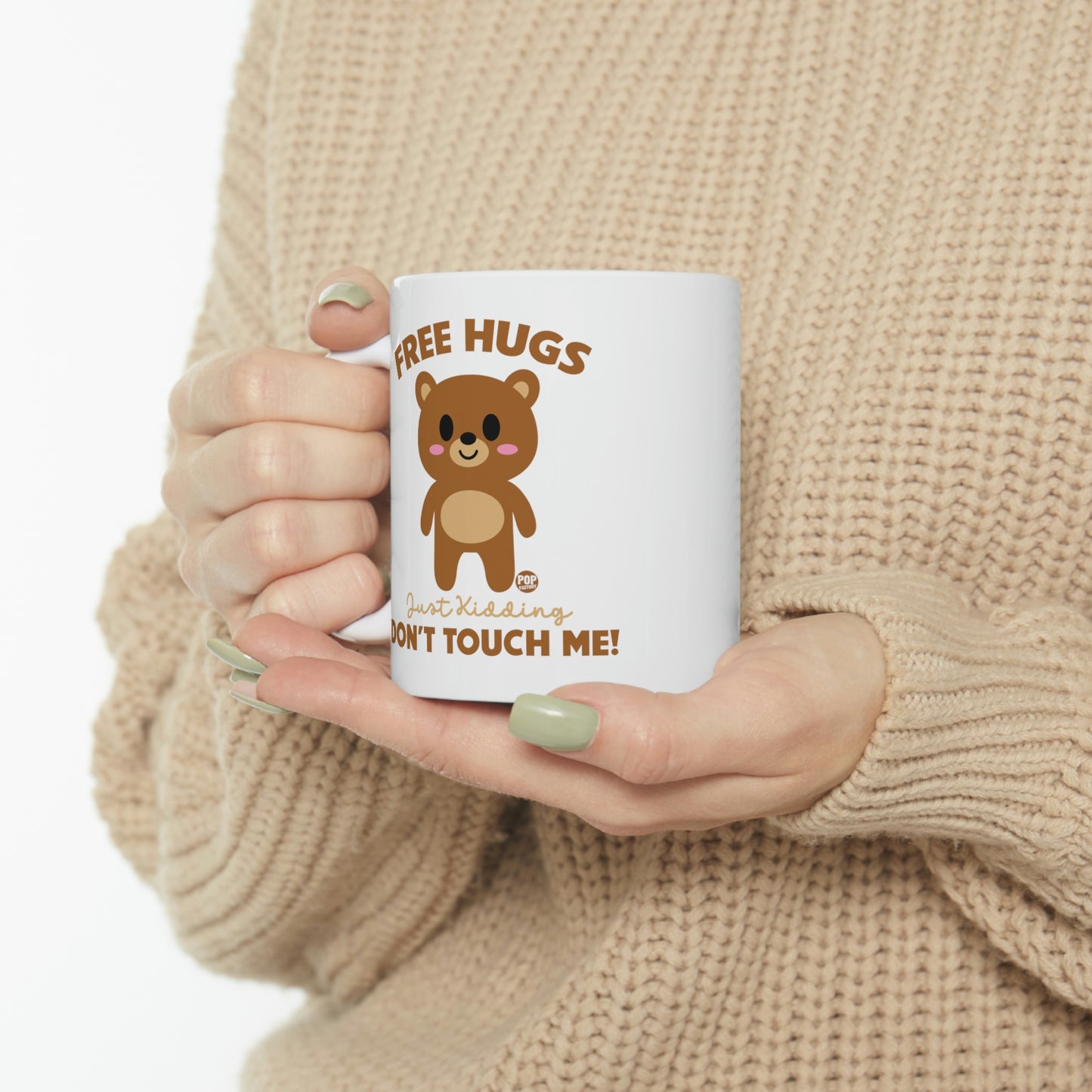 FREE HUGS JUST KIDDING COFFEE MUG