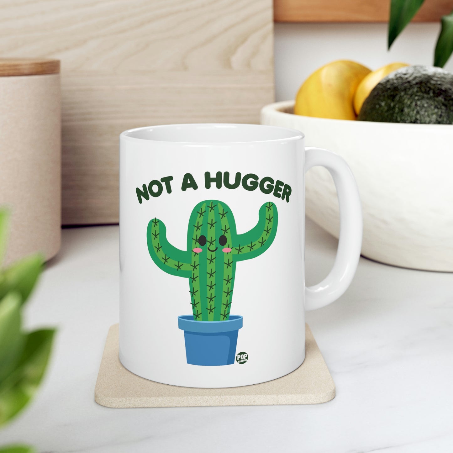 NOT A HUGGER CACTUS COFFEE MUG