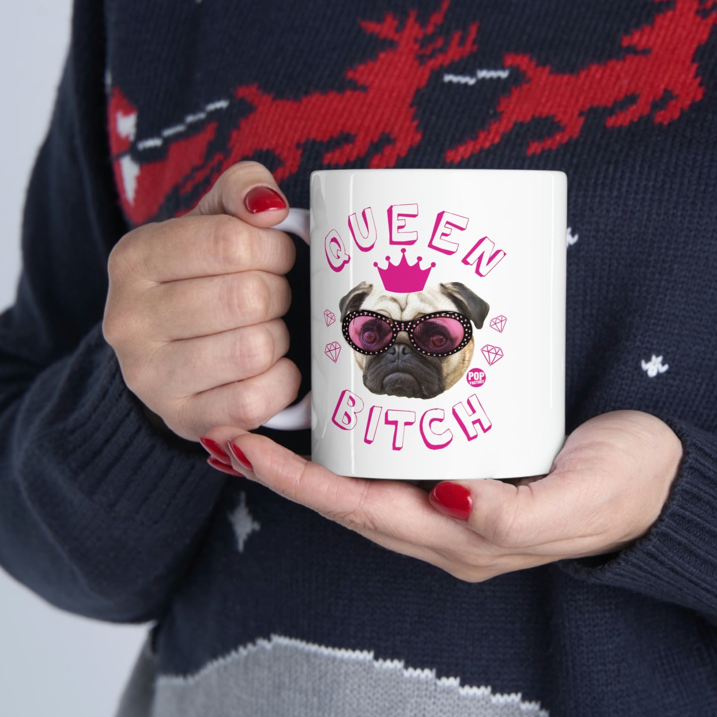 QUEEN BITCH PUG COFFEE MUG