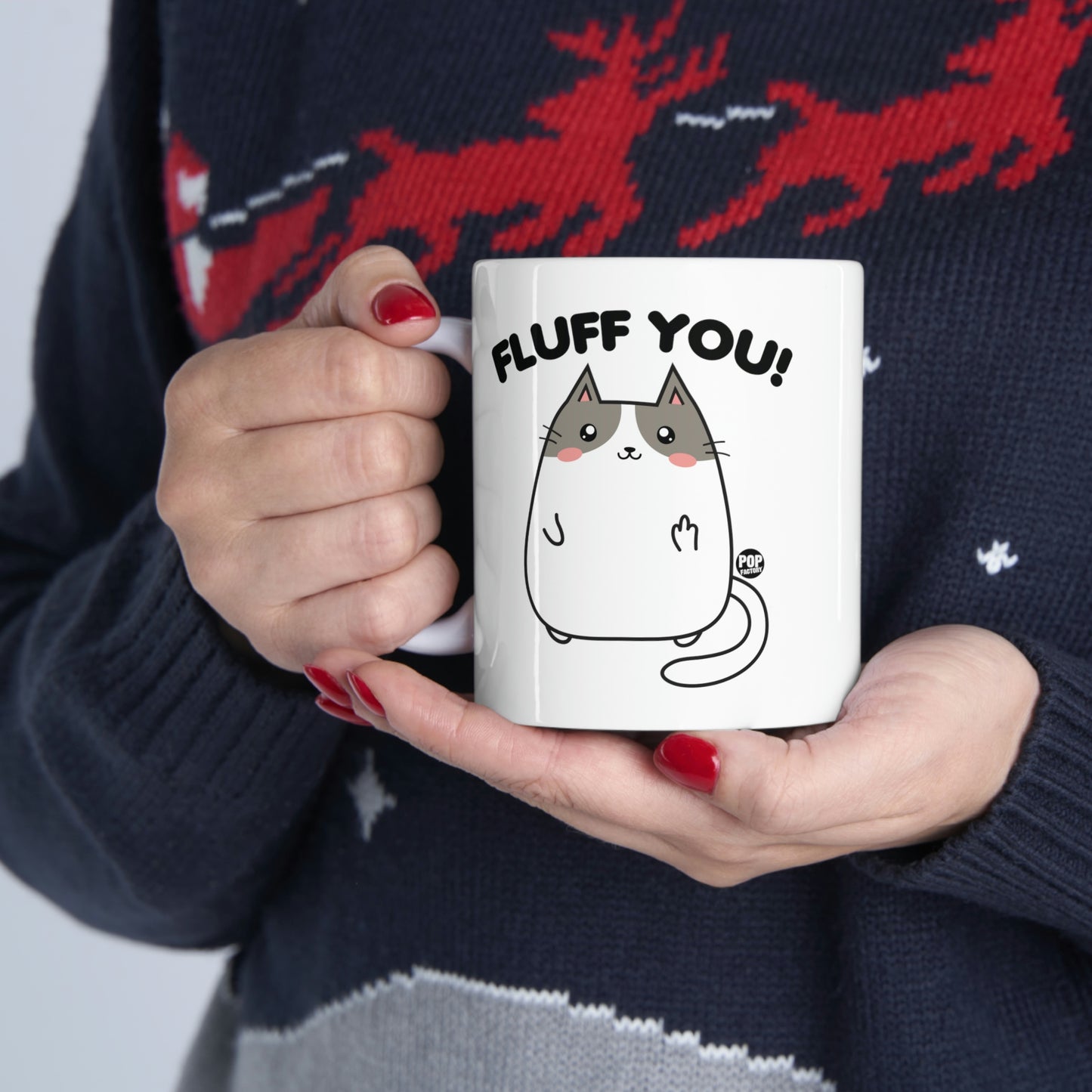 FLUFF YOU! CAT COFFEE MUG