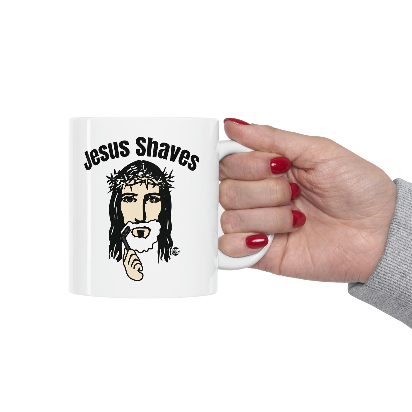 JESUS SAVES COFFEE MUG