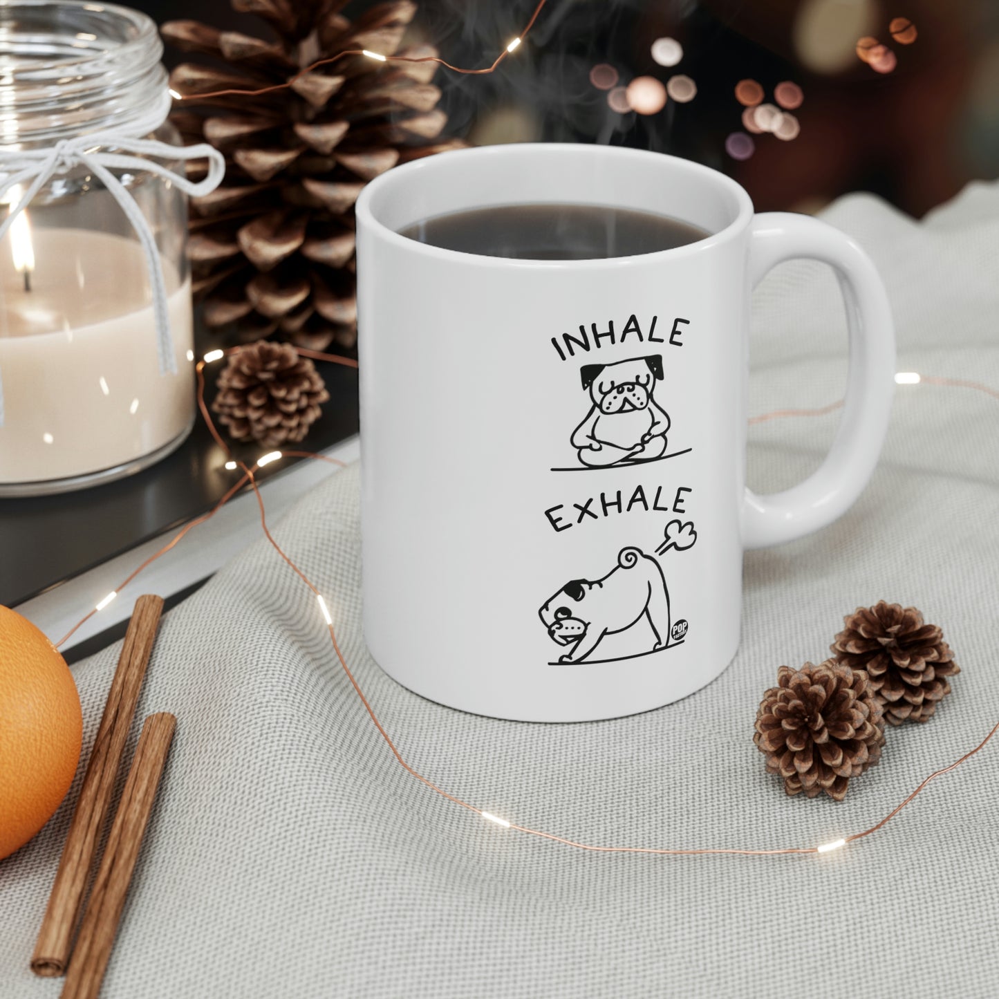 INHALE EXHALE DOG COFFEE MUG