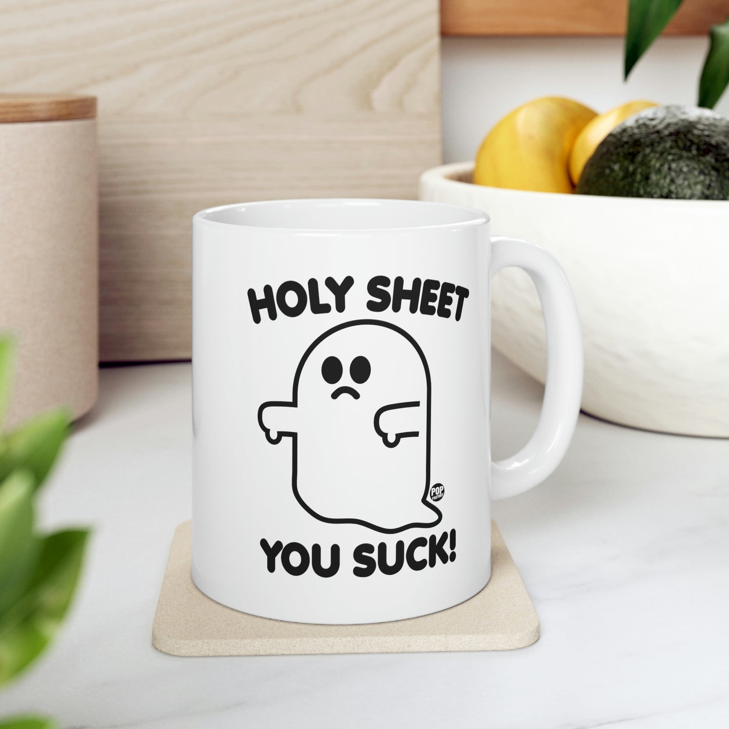 HOLY SHEET YOU SUCK! GHOST COFFEE MUG