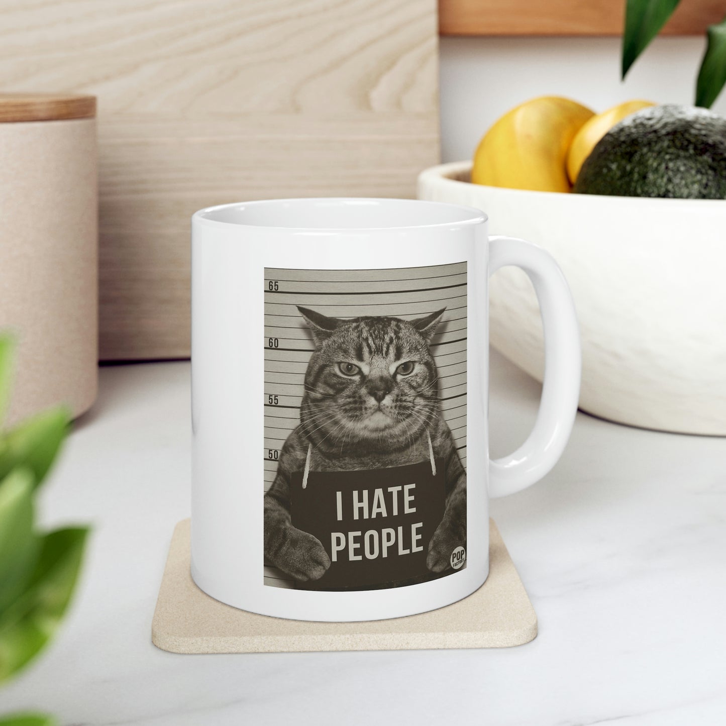 I HATE PEOPLE! CAT COFFEE MUG