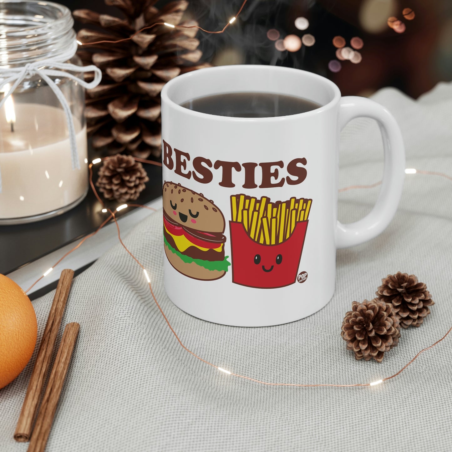 BESTIES BURGER AND FRIES COFFEE MUG