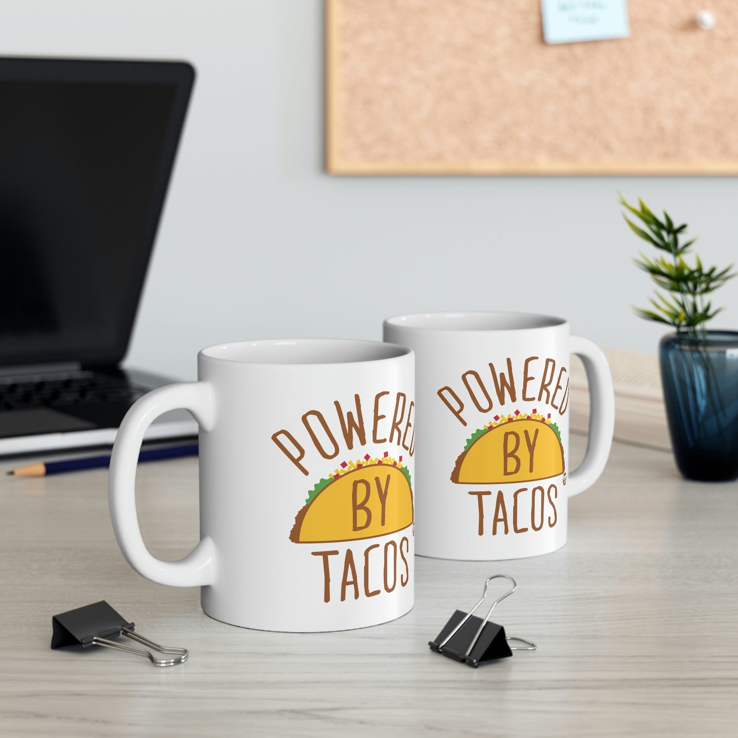 POWERED BY TACOS COFFEE MUG