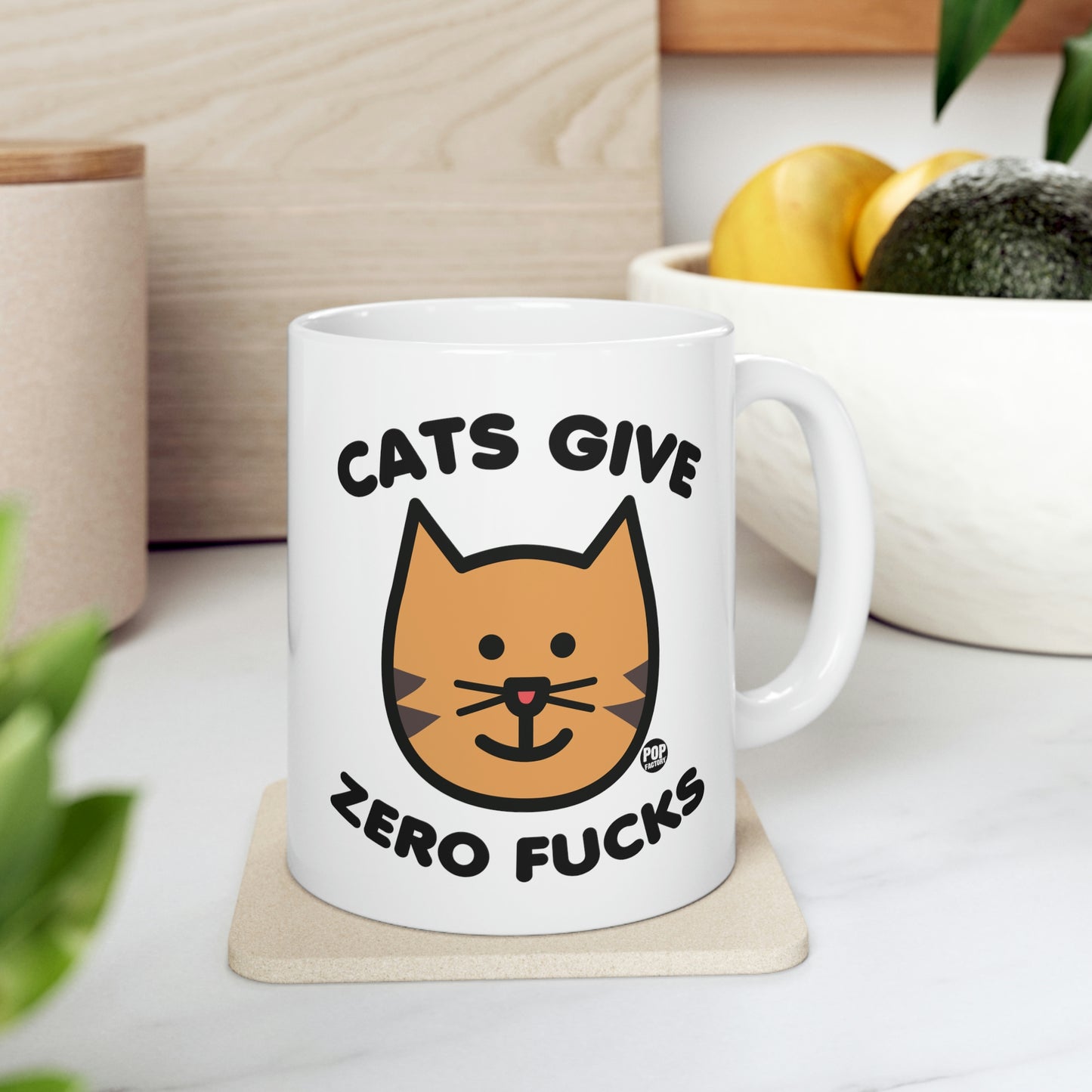 CATS GIVE ZERO FUCKS COFFEE MUG