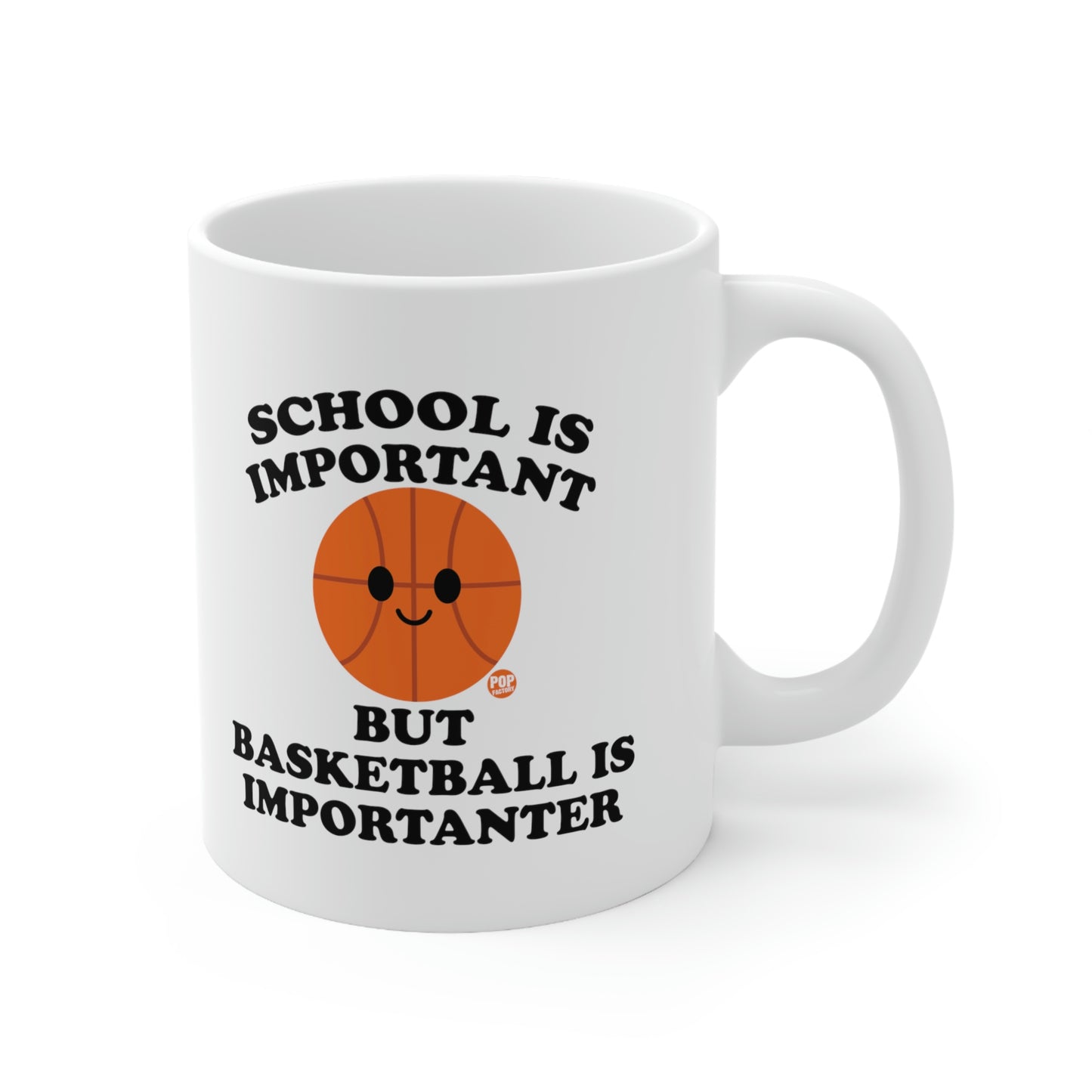 SCHOOL IS IMPORTANT BUT BASKETBALL IS IMPORTANTER COFFEE MUG