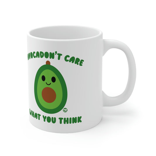 white mug with kwaii avocado