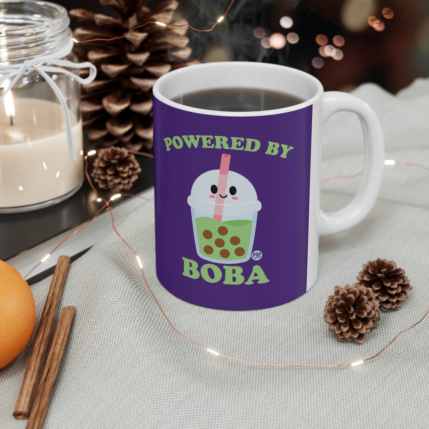 POWERED BY BOBA COFFEE MUG