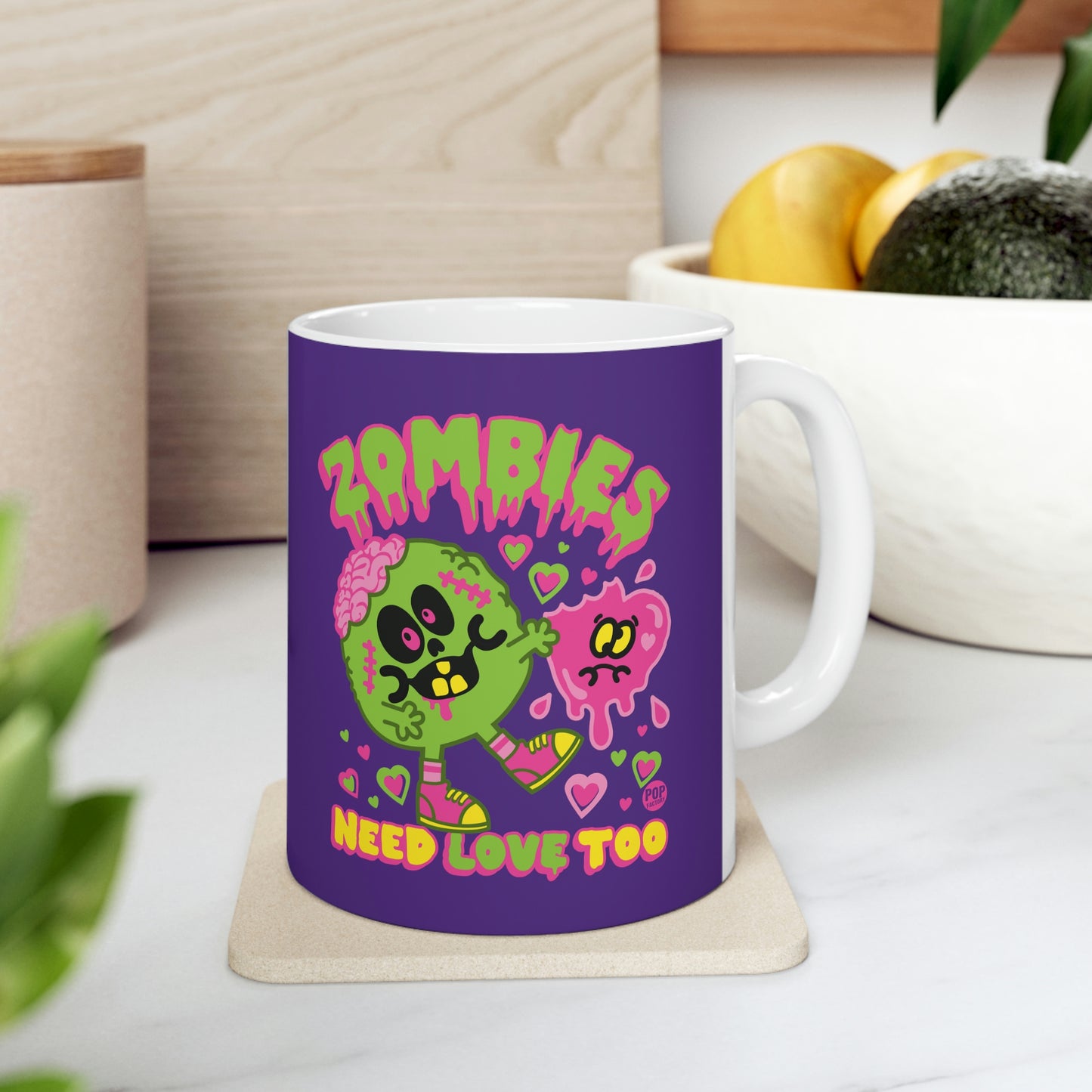 ZOMBIES NEED LOVE TOO COFFEE MUG