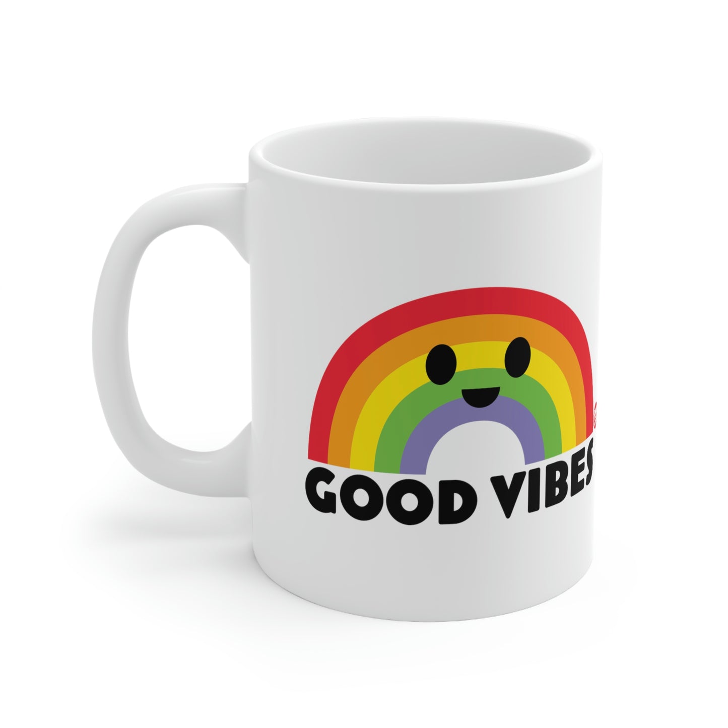 GOOD VIBES RAINBOW COFFEE MUG