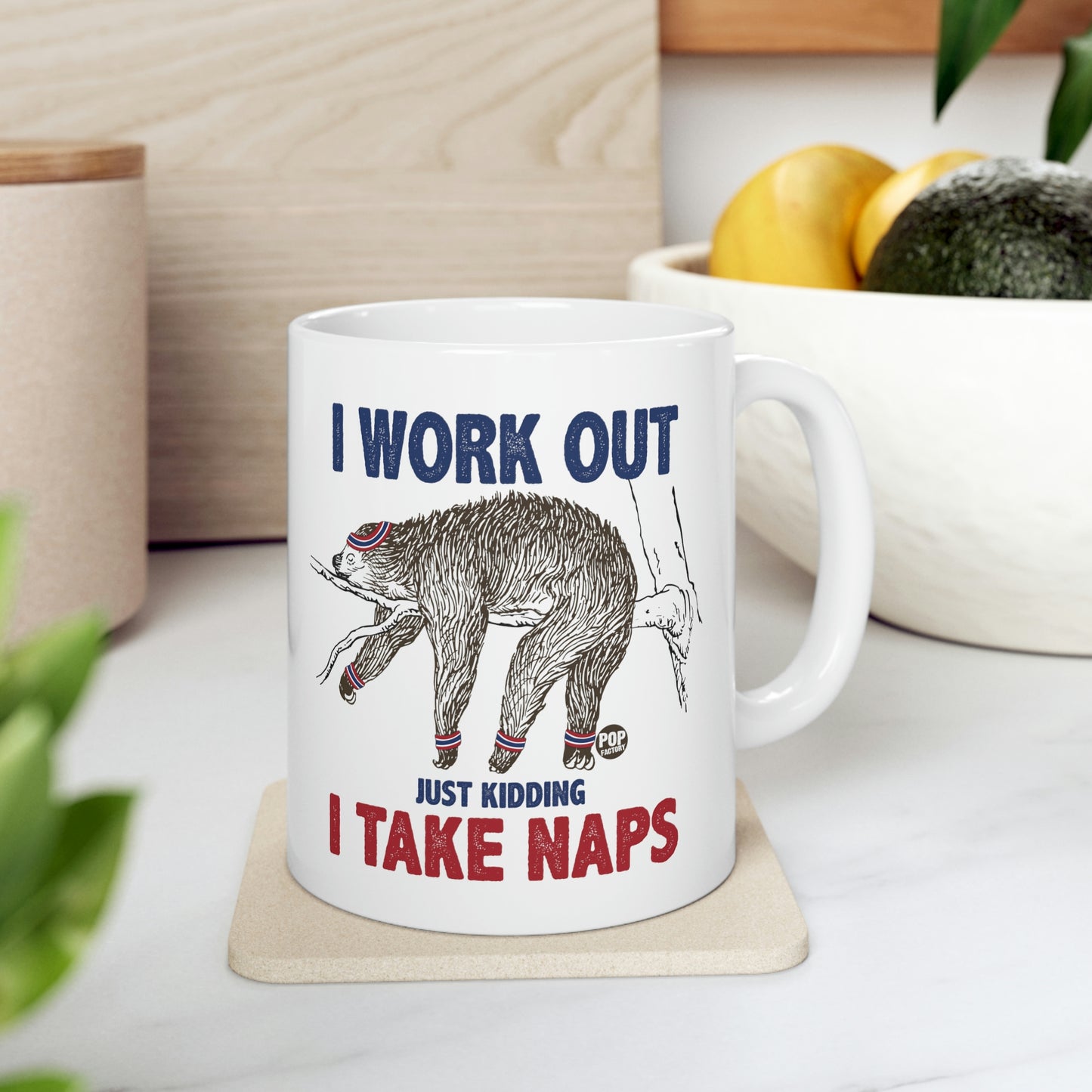 I Work Out Sloth Coffee Mug