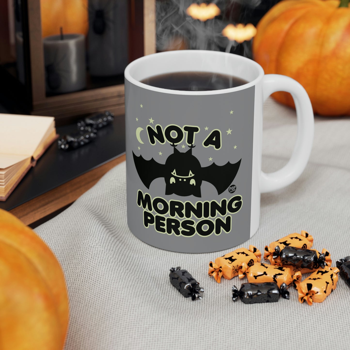NOT A MORNING PERSON BAT COFFEE MUG