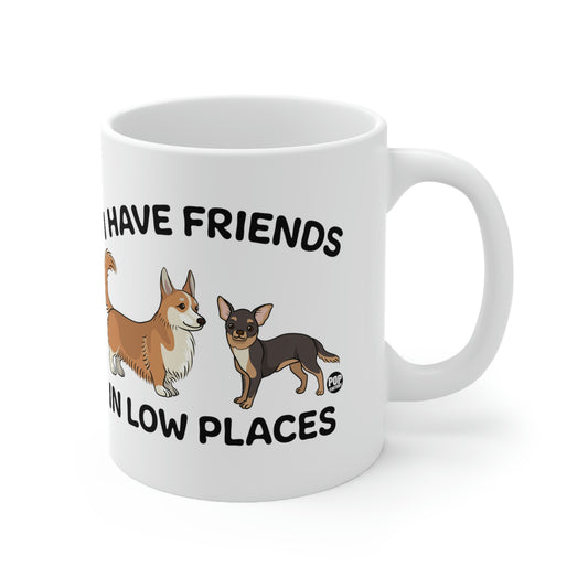 FRIENDS LOW PLACES DOGS COFFEE MUG