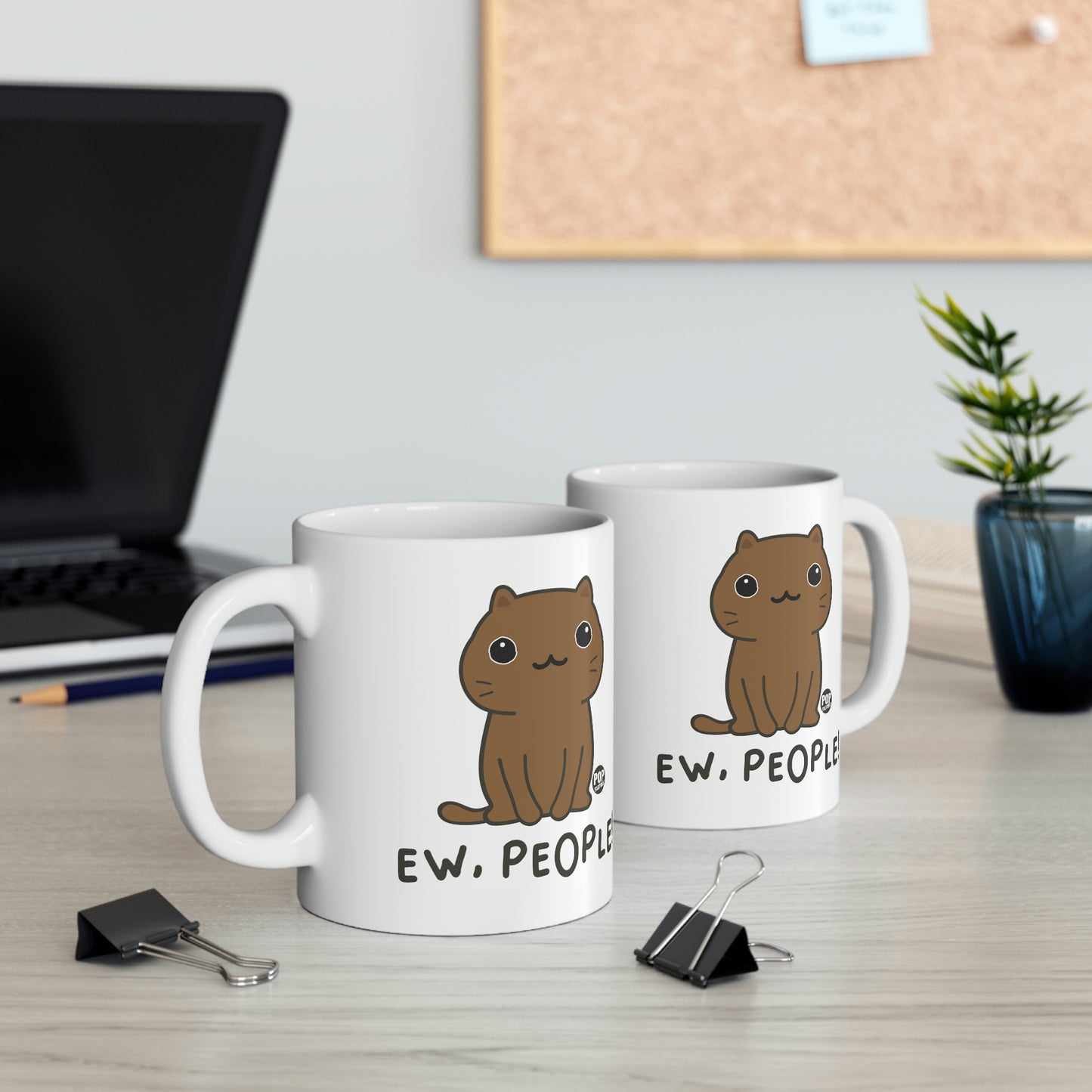 EW PEOPLE CAT COFFEE MUG