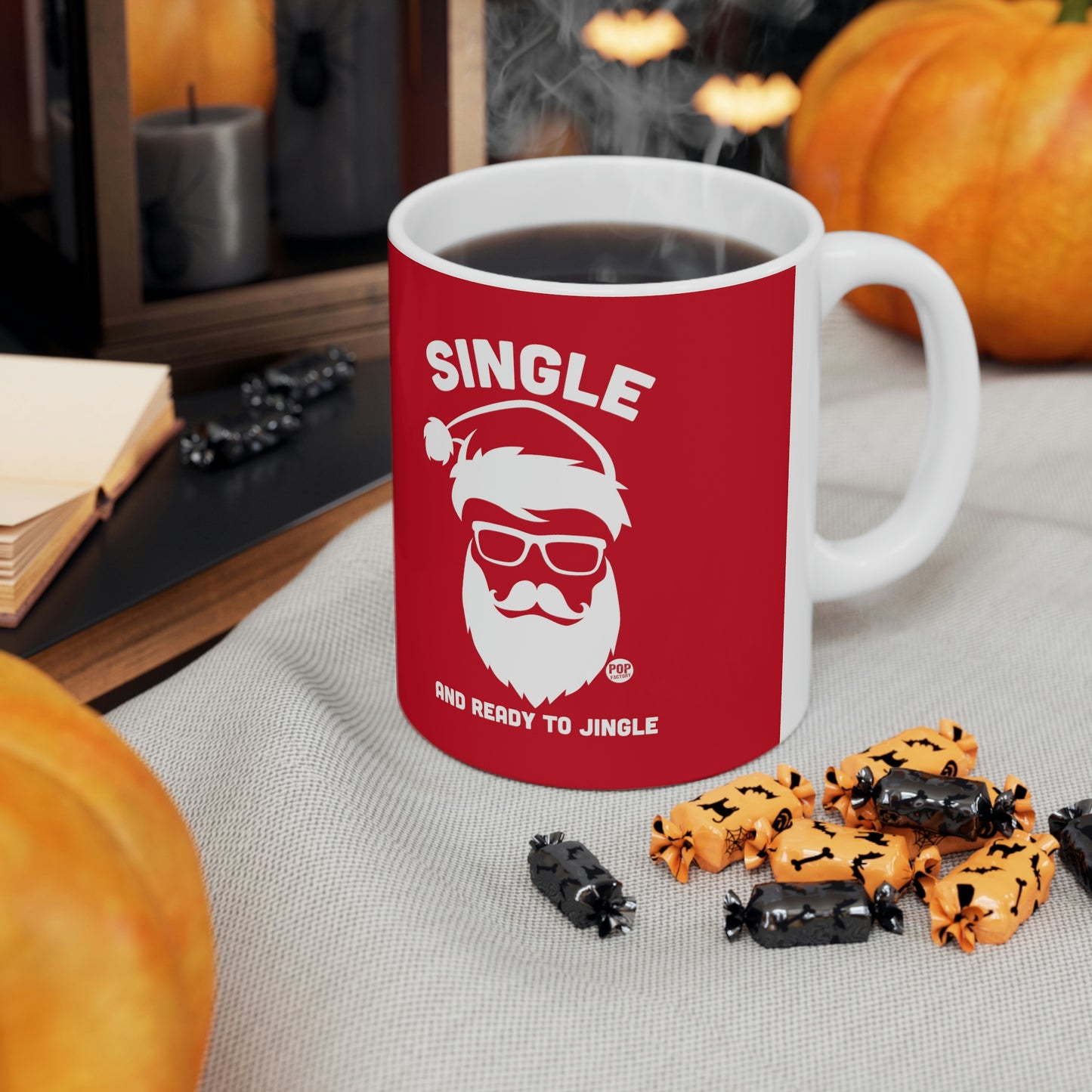 SINGLE READY TO  JINGLE SANTA COFFEE MUG