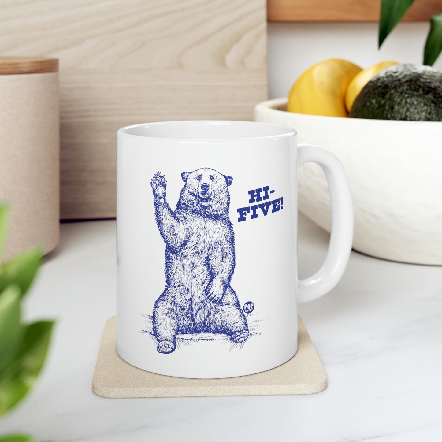 HI FIVE BEAR COFFEE MUG