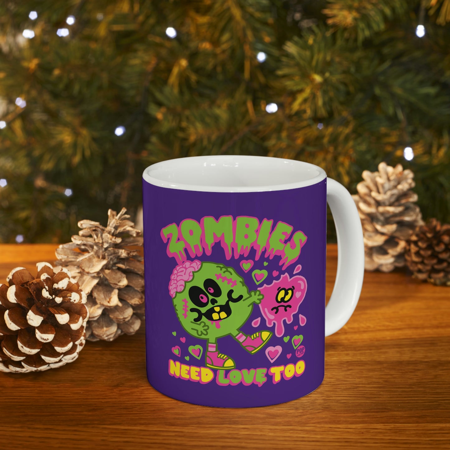 ZOMBIES NEED LOVE TOO COFFEE MUG