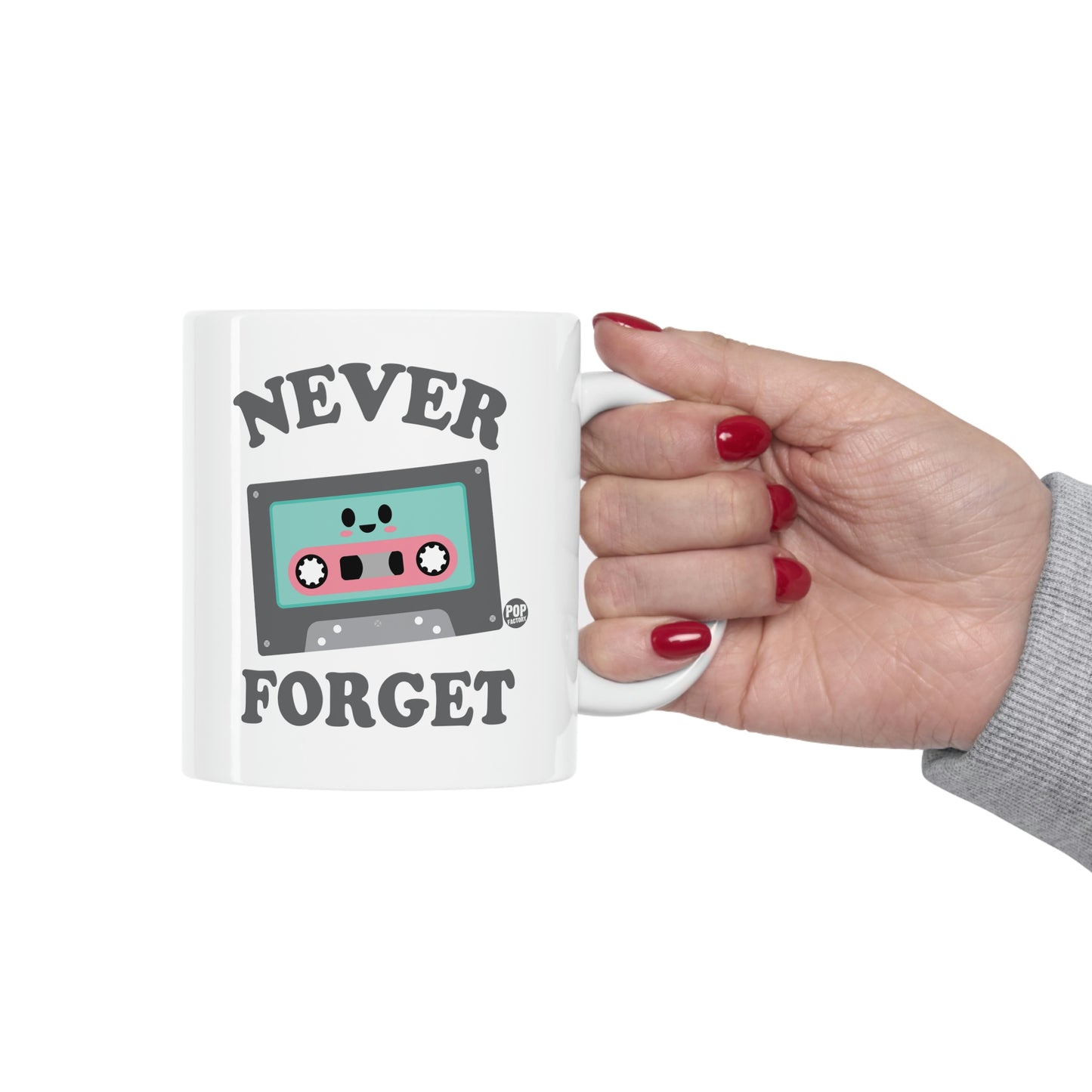 NEVER FORGET CASSETTE TAPE COFFEE MUG