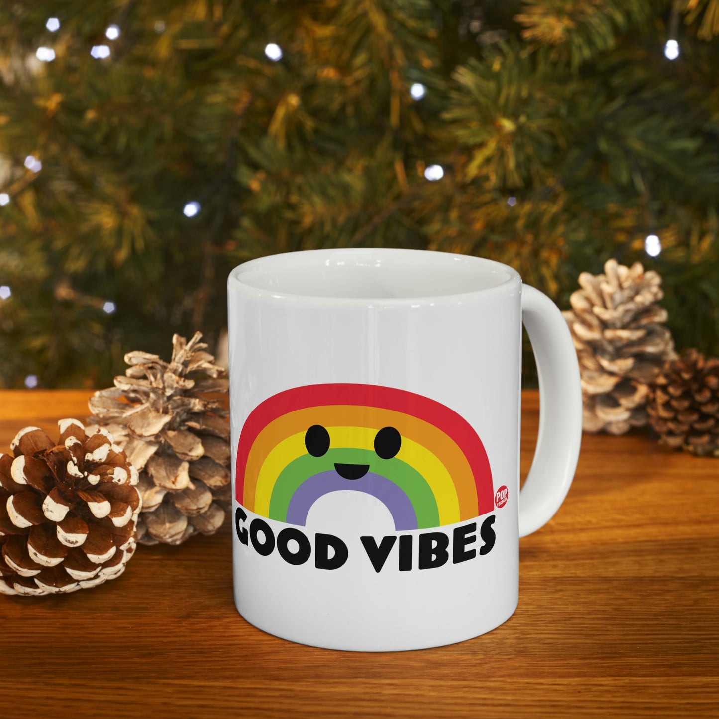 GOOD VIBES RAINBOW COFFEE MUG