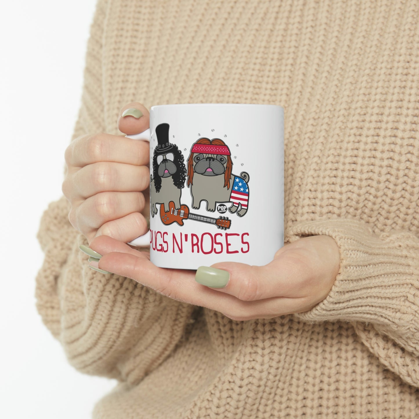 PUGS AND ROSES COFFEE MUG