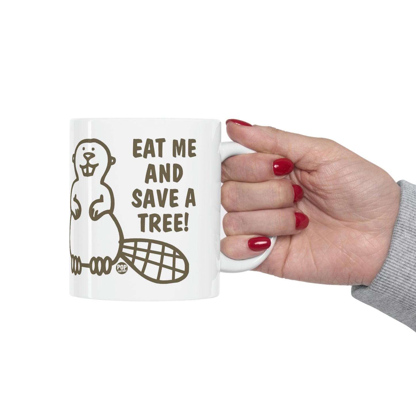 EAT ME SAVE TREE! BEAVER COFFEE MUG