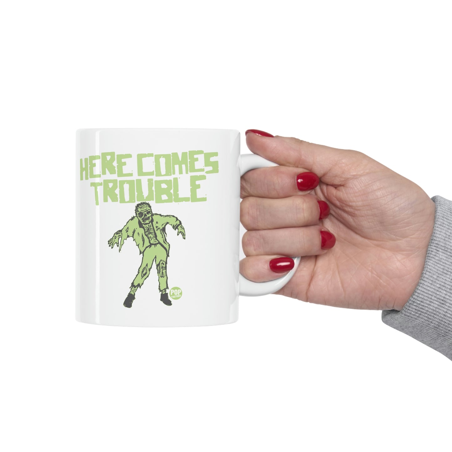 HERE COMES TROUBLE ZOMBIE MUG