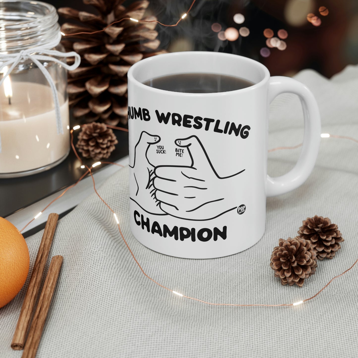 Thumb Wrestling Champ Mug