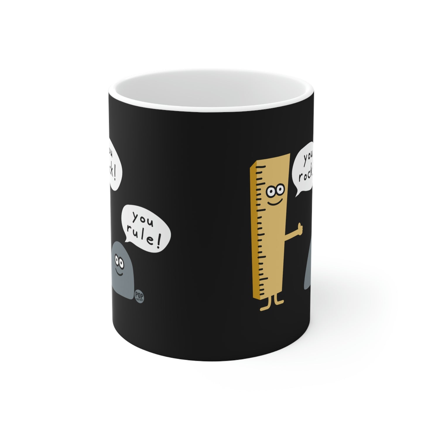 You Rock You Rule Mug – Funny Rock Pun Coffee Cup by StupidMug – Pop Factory® Gift for Pun Lovers & Coworkers