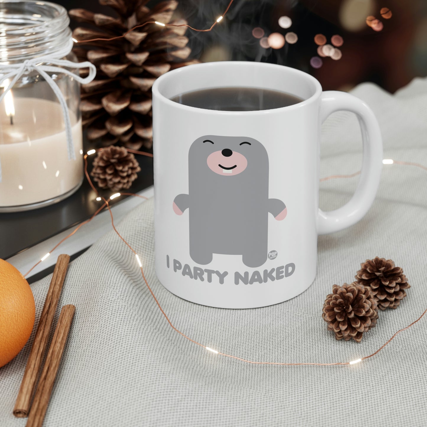 I PARTY NAKED MOLE COFFEE MUG