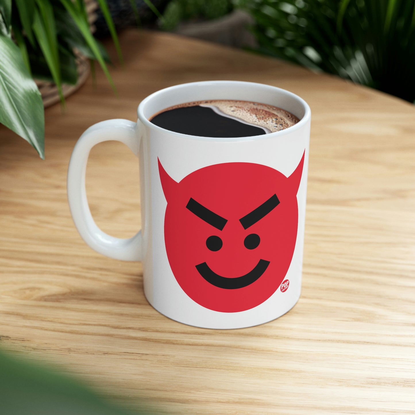 DEVIL SMILEY FACE COFFEE MUG