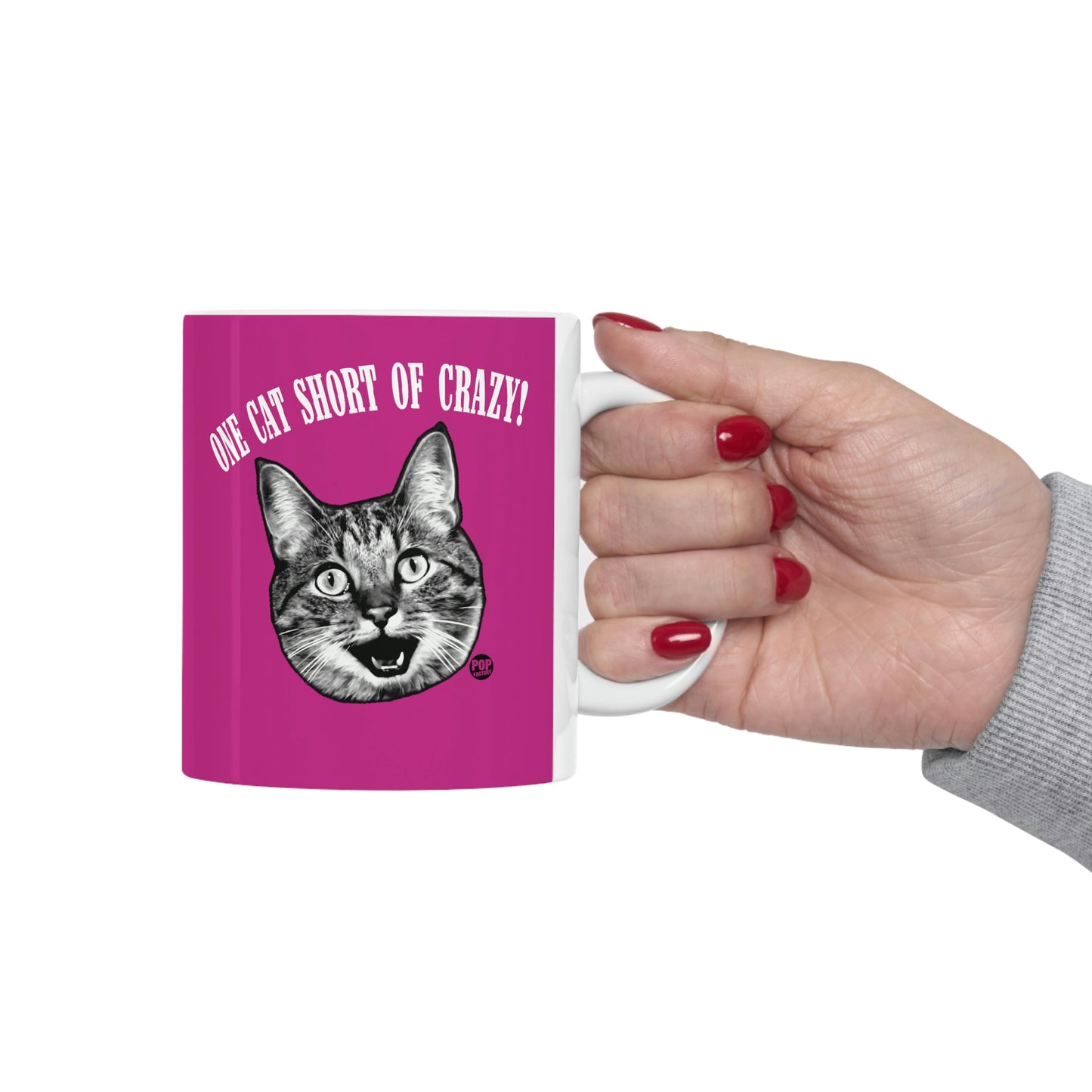 ONE CAT SHORT OF CRAZY!  COFFEE MUG