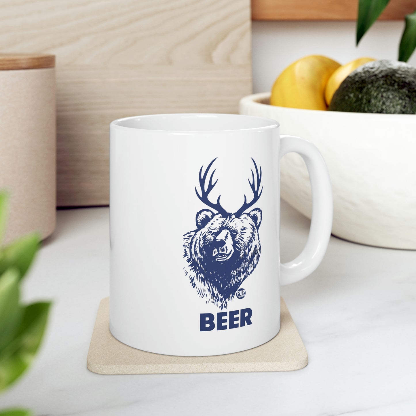 BEER BEAR FACE COFFEE MUG