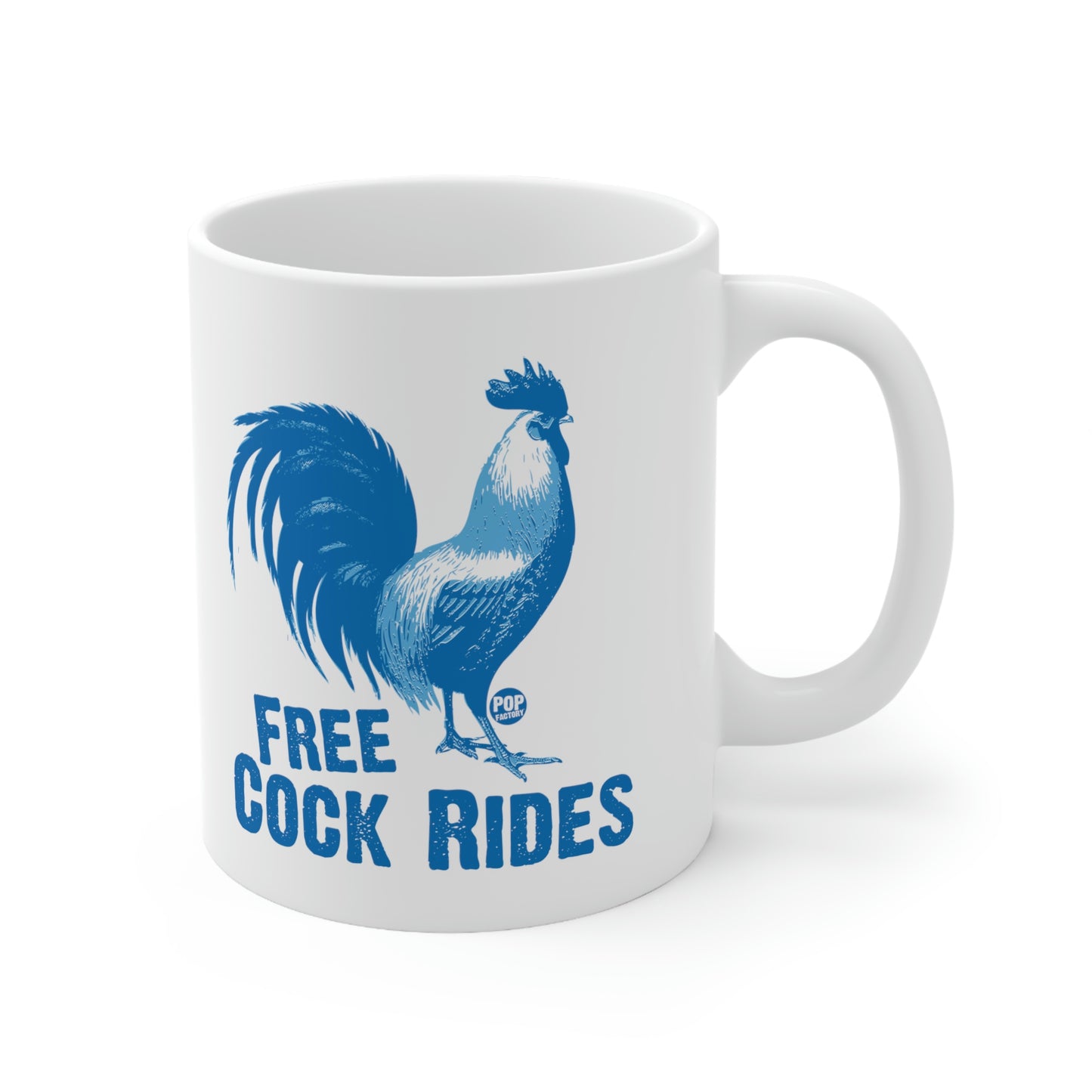 FREE COCK RIDES COFFEE MUG