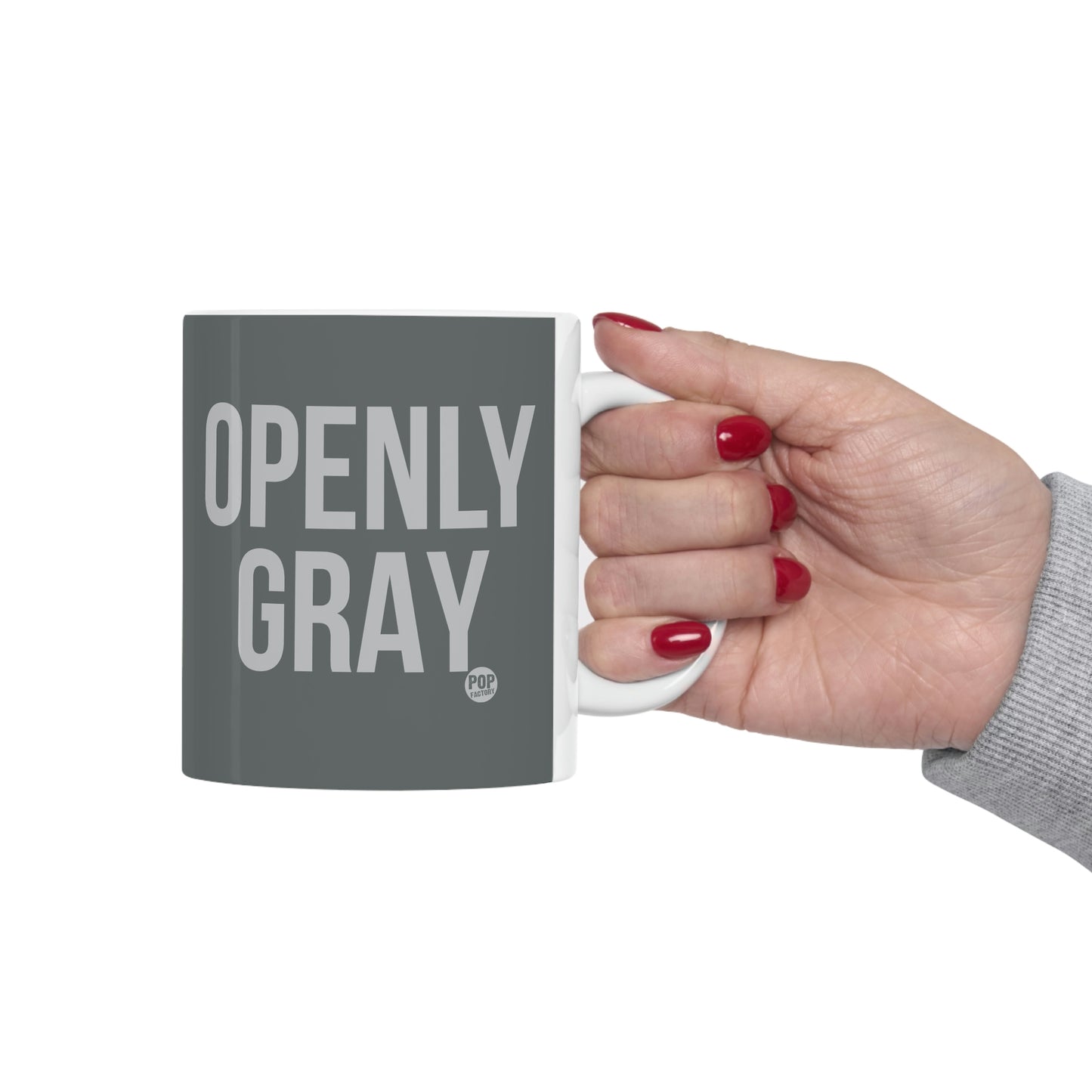 OPENLY GRAY COFFEE MUG