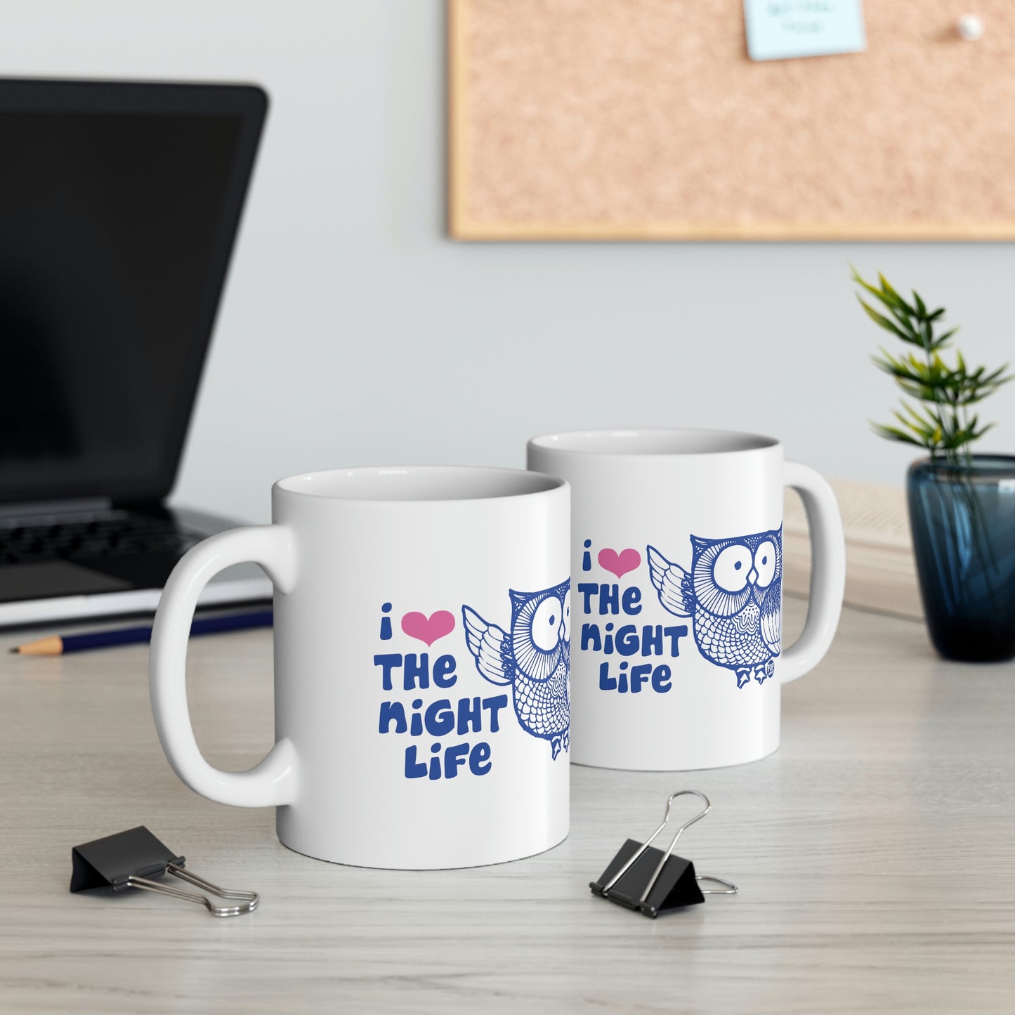 I LOVE THE NIGHT LIFE, OWL COFFEE MUG