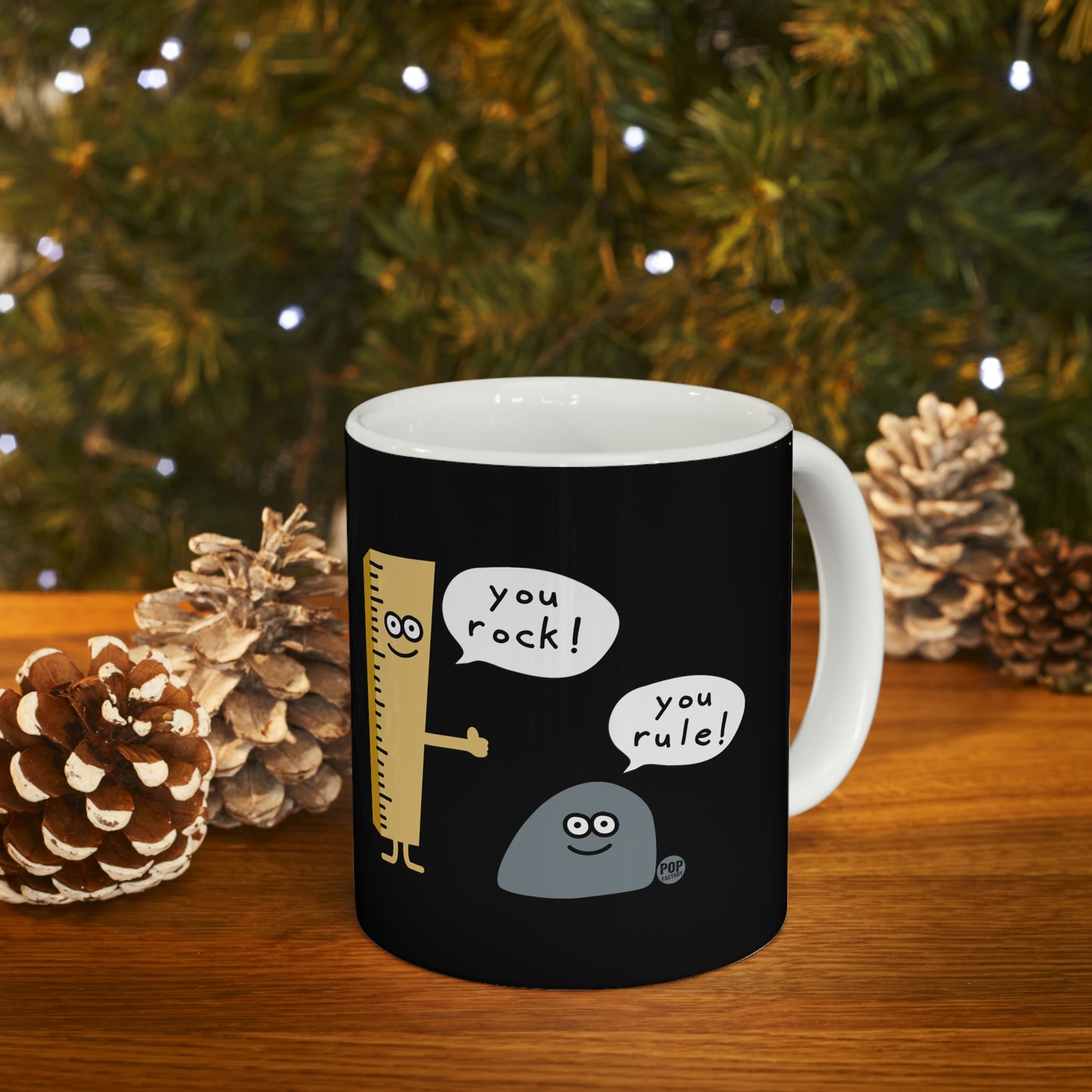 You Rock You Rule Mug – Funny Rock Pun Coffee Cup by StupidMug – Pop Factory® Gift for Pun Lovers & Coworkers