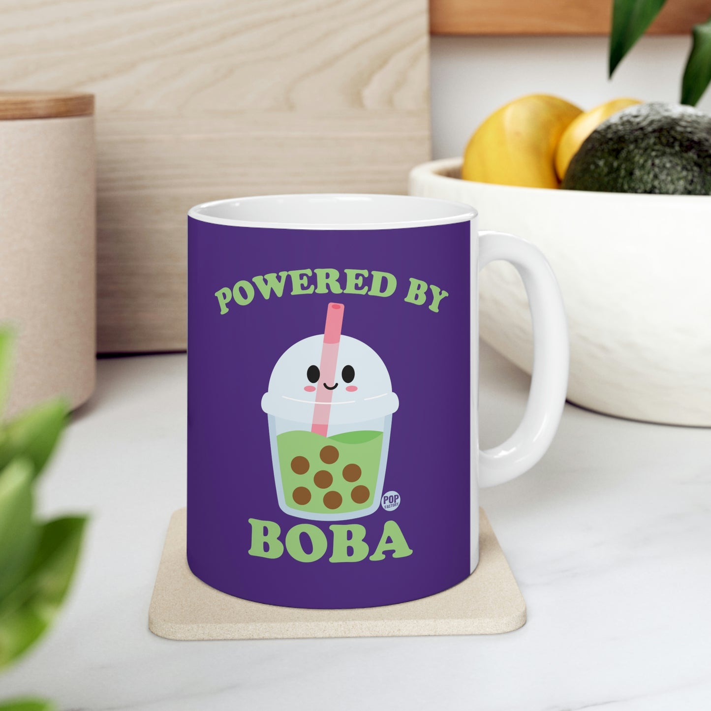 POWERED BY BOBA COFFEE MUG