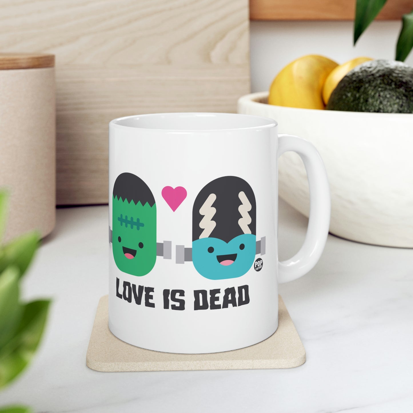 Love Is Dead Frankenstein Coffee Mug