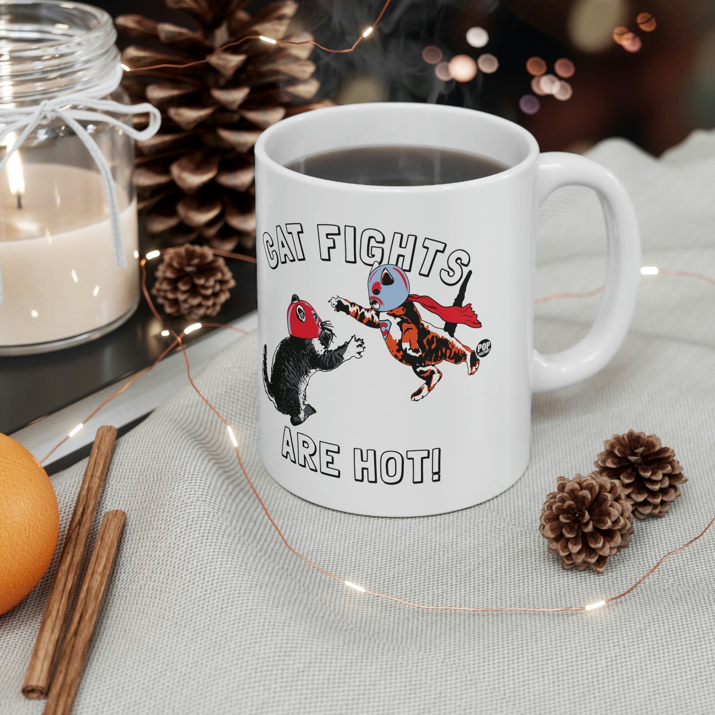 CAT FIGHTS ARE HOT! COFFEE MUG