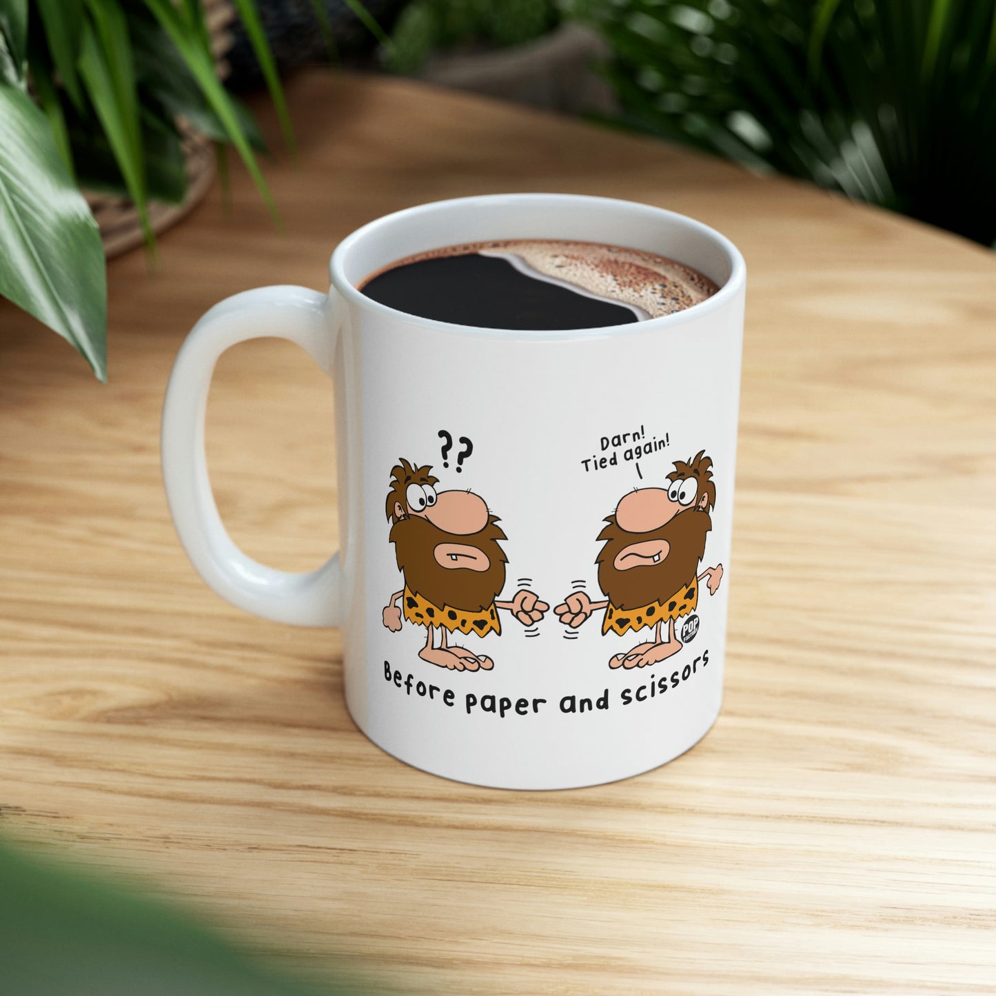 CAVEMEN ROCK SISSOR COFFEE MUG