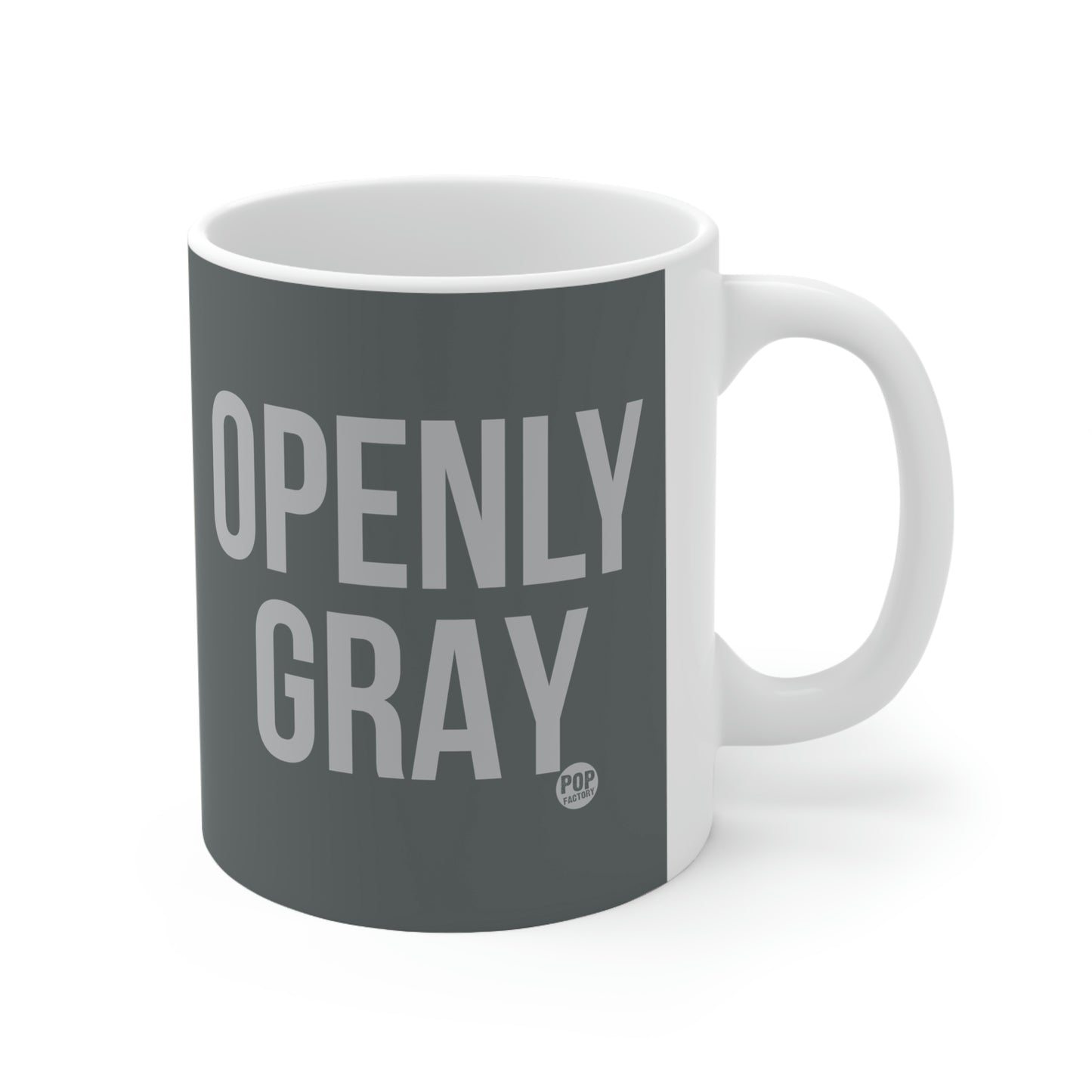 OPENLY GRAY COFFEE MUG