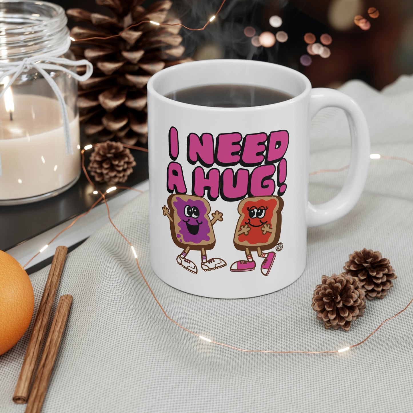 I NEED A HUG!  PBJ COFFEE MUG