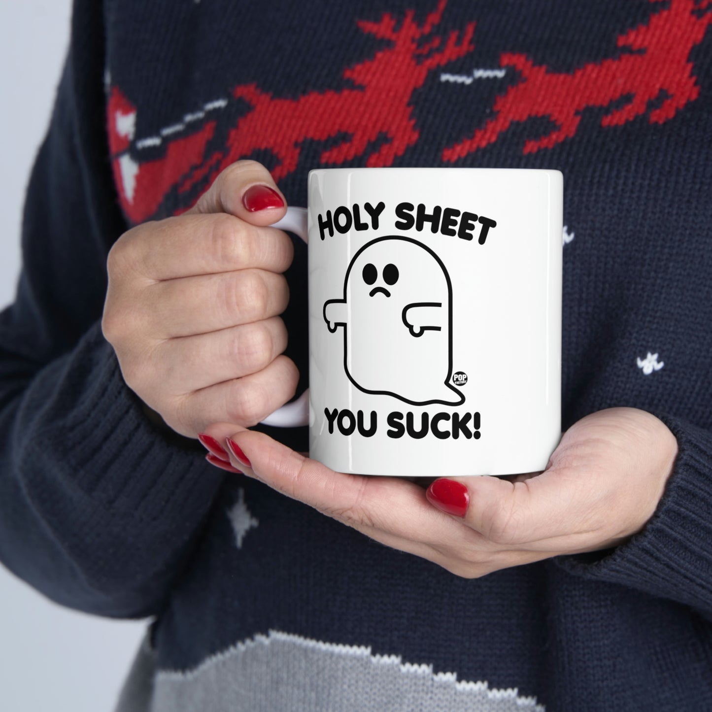 HOLY SHEET YOU SUCK! GHOST COFFEE MUG