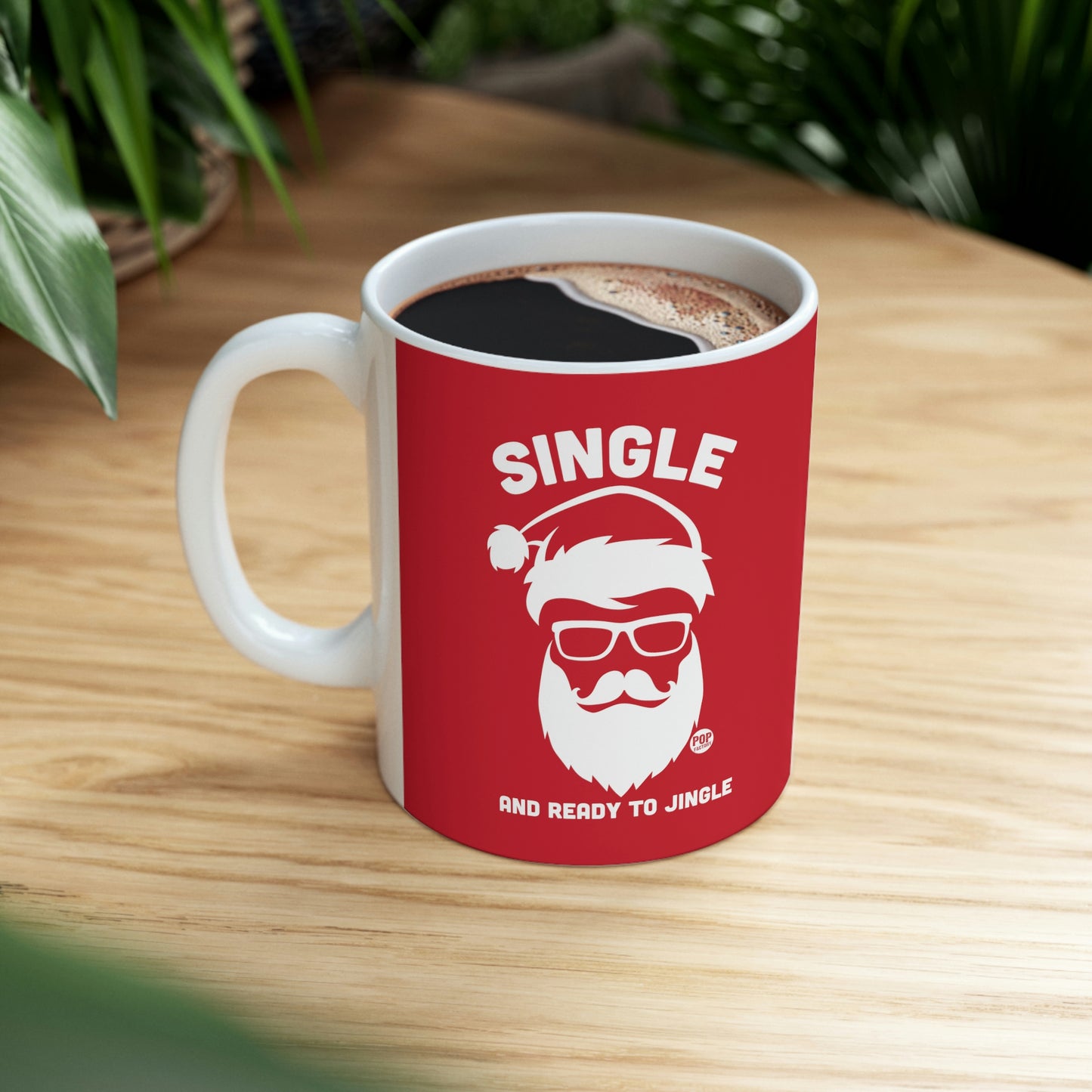 SINGLE READY TO  JINGLE SANTA COFFEE MUG