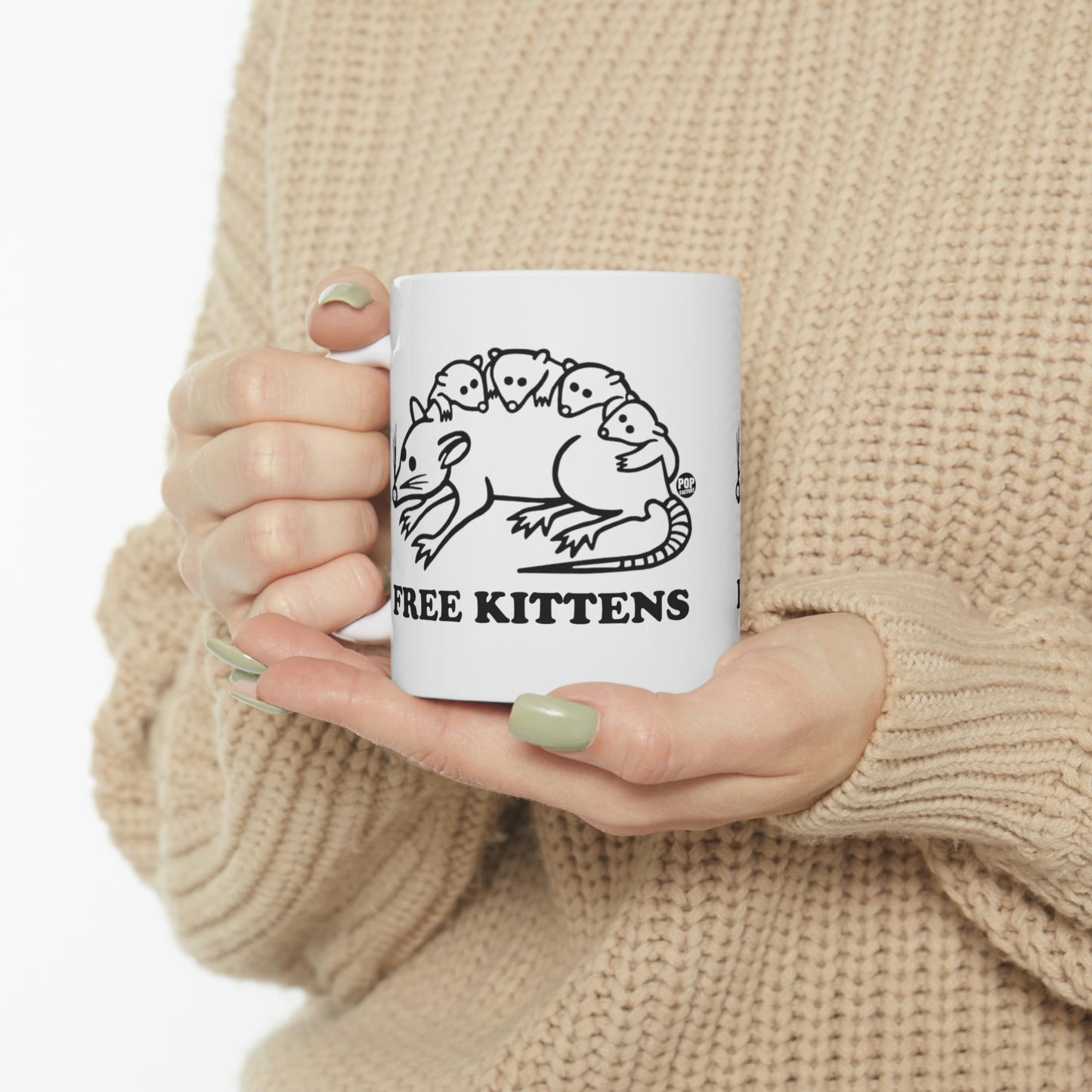 FREE KITTENS POSSUM COFFEE MUG