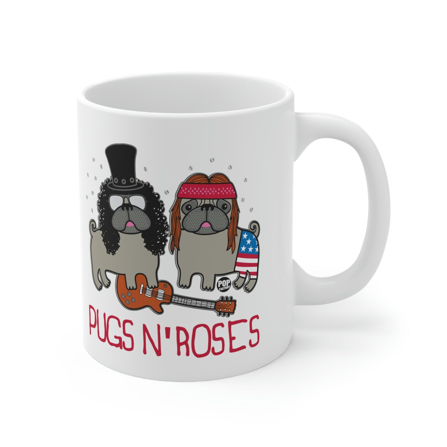 PUGS AND ROSES COFFEE MUG